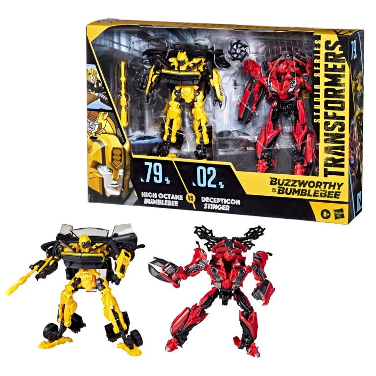 Hasbro Transformers Studio Series Buzzworthy Bumblebee Deluxe Action Figure 2-Pack - High Octane Bumblebee VS Decepticon Stinger 7 Hasbro Transformers Studio Series Buzzworthy Bumblebee Deluxe Action Figure 2-Pack - High Octane Bumblebee VS Decepticon Stinger - Image 7