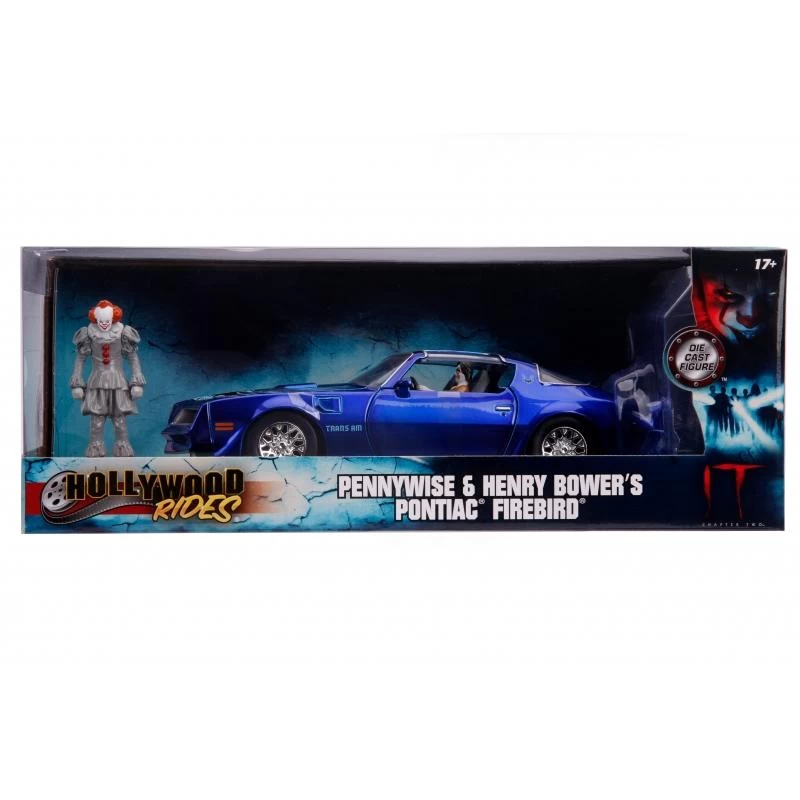 Jada Toys IT - Henry Bower's 1977 Pontiac Firebird With Pennywise Figure Hollywood Rides 1:24 Scale Die Cast Vehicle 1 Jada Toys IT - Henry Bower's 1977 Pontiac Firebird With Pennywise Figure Hollywood Rides 1:24 Scale Die Cast Vehicle