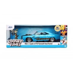 Jada Toys Looney Tunes - 1970 Plymouth Road Runner With Wile E Coyote Figure Hollywood Rides 1:24 Scale Die Cast Vehicle