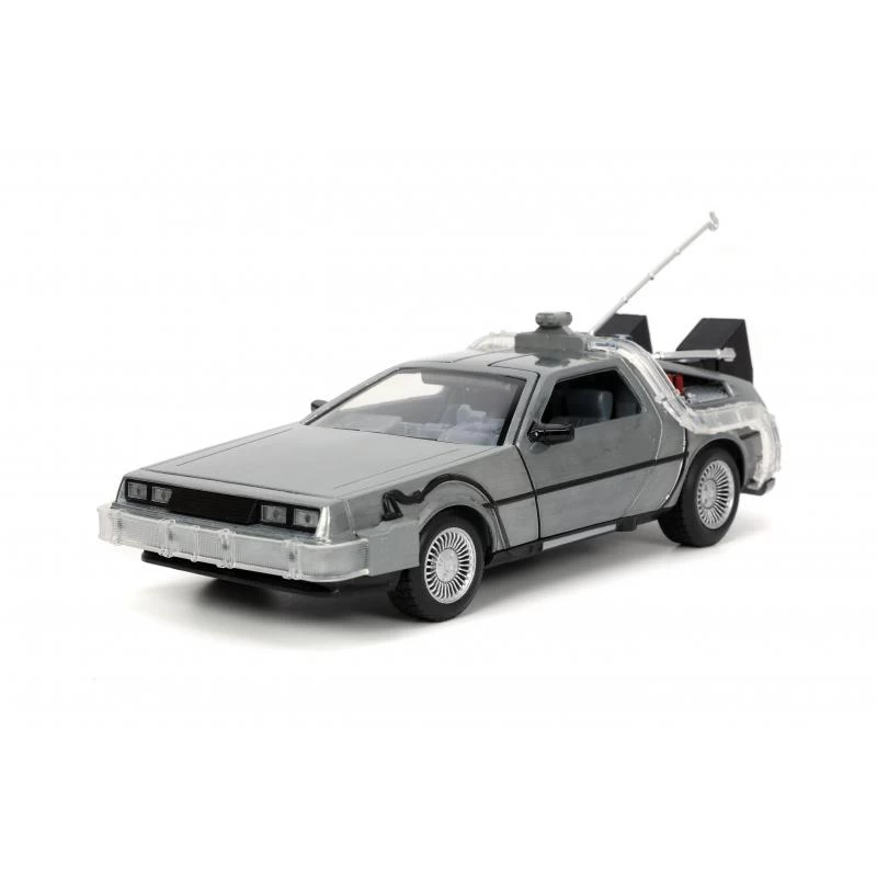Jada Toys Back To The Future - DeLorean Time Machine With Lightning Conductor Pole 1:24 Scale Jada Hollywood Rides Die Cast Vehicle 2 Jada Toys Back To The Future - DeLorean Time Machine With Lightning Conductor Pole 1:24 Scale Jada Hollywood Rides Die Cast Vehicle - Image 2