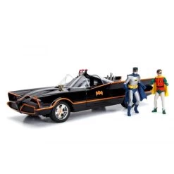 Jada Toys Batman 66 - Batmobile With Working Lights And Batman & Robin Figures Hollywood Rides 1:18 Scale Die Cast Vehicle