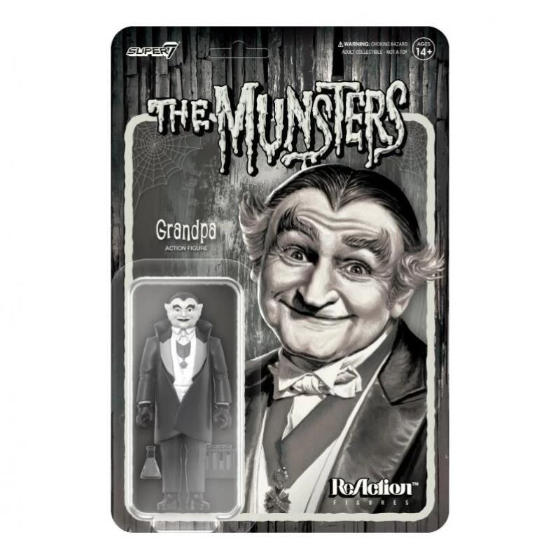 SUPER7 The Munsters Reaction Action Figure - Grandpa Greyscale 1 SUPER7 The Munsters Reaction Action Figure - Grandpa Greyscale