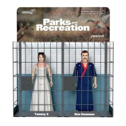 SUPER7 Parks And Recreation Wave 2 ReAction Figure - Ron And Tammy Wedding Night Twin Pack