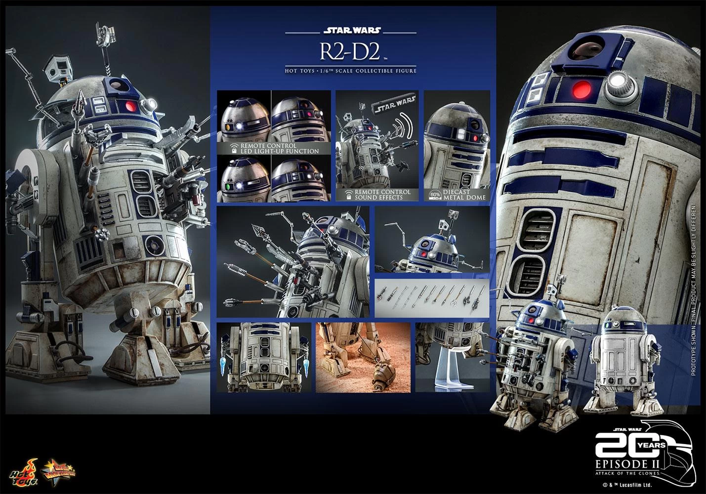 *PRE-ORDER R2-D2 - Star Wars Attack Of The Clones 20th Anniversary Sideshow Hot Toys 1/6 Scale Action Figure 6 *PRE-ORDER R2-D2 - Star Wars Attack Of The Clones 20th Anniversary Sideshow Hot Toys 1/6 Scale Action Figure - Image 6