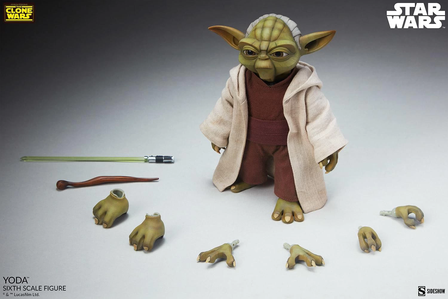 Yoda (Clone Wars) - Star Wars Sideshow Collectibles 1/6 Scale Action Figure 7 Yoda (Clone Wars) - Star Wars Sideshow Collectibles 1/6 Scale Action Figure - Image 7