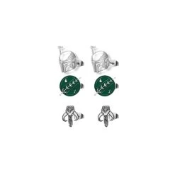 STAR WARS BOBA FETT 3 PACK STUD EARRINGS